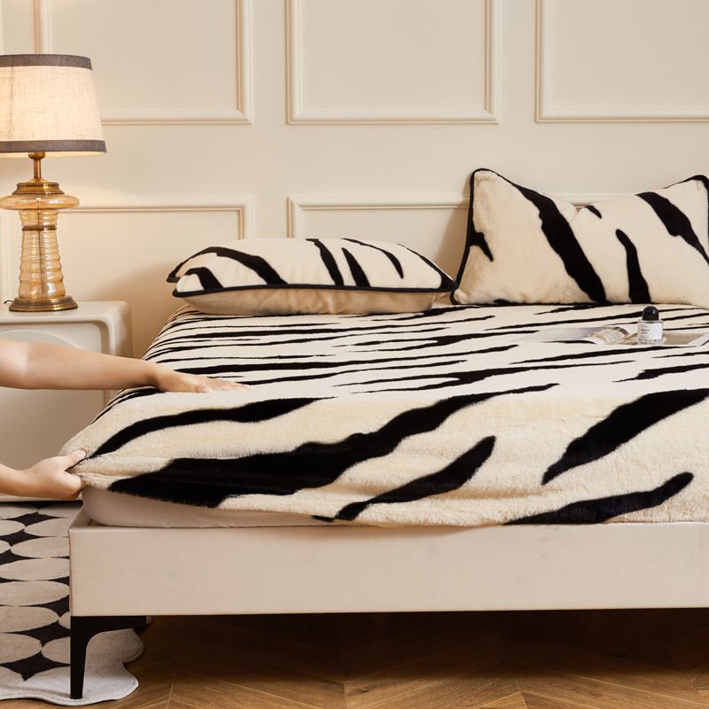 Soft Warm Winter Velvet Fleece Bed Fitted Sheets